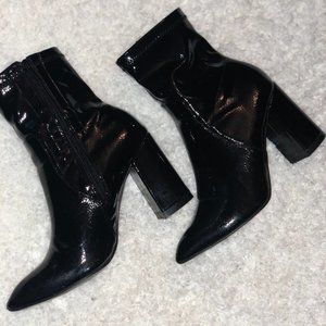 Public Desire Black Vinyl Sock Booties